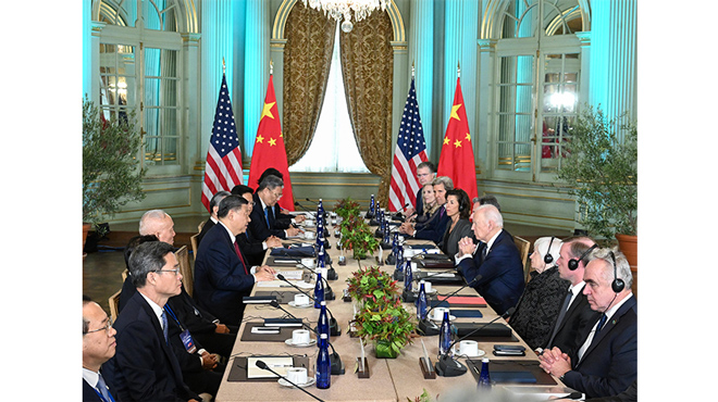 习近平同美国总统拜登举行中美元首会晤